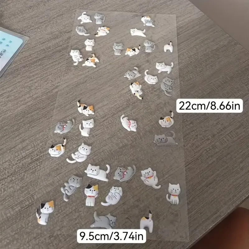Стикеры котики 3D – большой набор для декора телефона, тетради, ноутбука (22×9.5 см) Киев - изображение 4