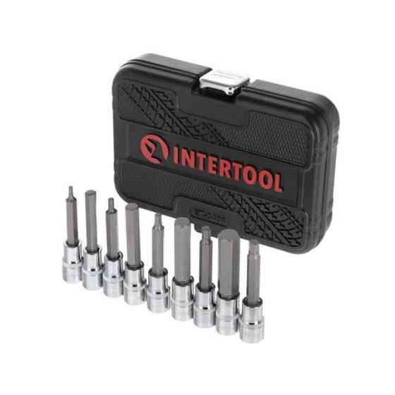 Набір біт HEX у кейсі, 1/2", S2, H4-H17, 100 мм, STORM INTERTOOL ET-8406 Київ