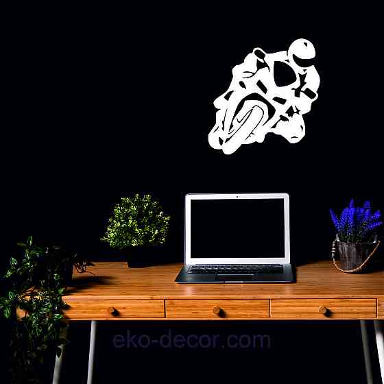 Декоративное настенное Панно «Мотоцыкл» Декор на стену 70*67 см, Белый Киев