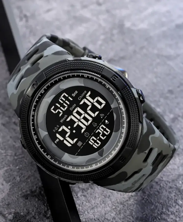 Спортивний наручний годинник Skmei 2070 (Сірий камуфляж з чорним циферблатом) Київ