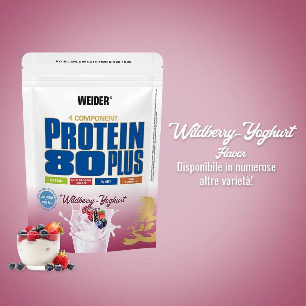 Протеин Weider Protein 80 Plus 500 g (Wild berry-Yogurt) Луцк - изображение 3