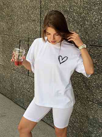 Футболка и велосипедки женские кулир Белый XS-S Харьков