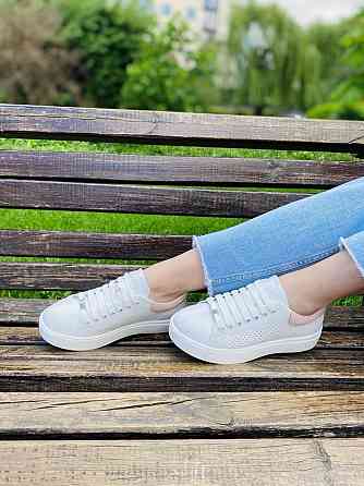 Кеды женские Украина белые натуральная кожа размер 37 (арт. 23.5см) Коломия