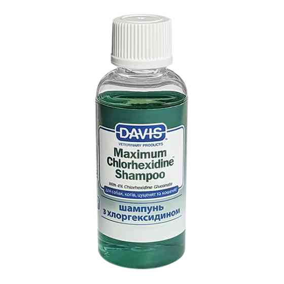 Davis Maximum Chlorhexidine Shampoo ДЕВІС МАКСИМУМ ХЛОРГЕКСИДИН дерматокосметичний шампунь з 4% хлоргексидином для собак і котів із захворюваннями шкі Київ