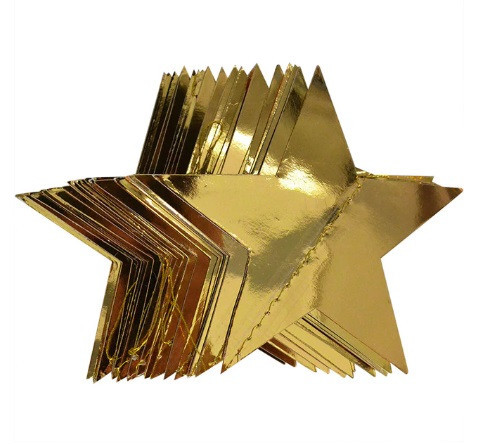 Гирлянда со звездочками глянцевая 4 м на 10 см золотистый Киев - изображение 7