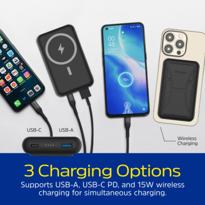 Батарея универсальная Energizer Magnetic Wireless 10000mAh 22.5W PD USB-A, USB-C In/Out, Black (QM10002PQ) Вінниця - фото 8