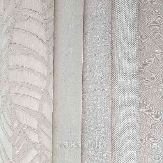 Шпалери метрові вінілові на флізелін Villa Marburg Lombardi геометрія абстракція листя бежеві на білому Київ