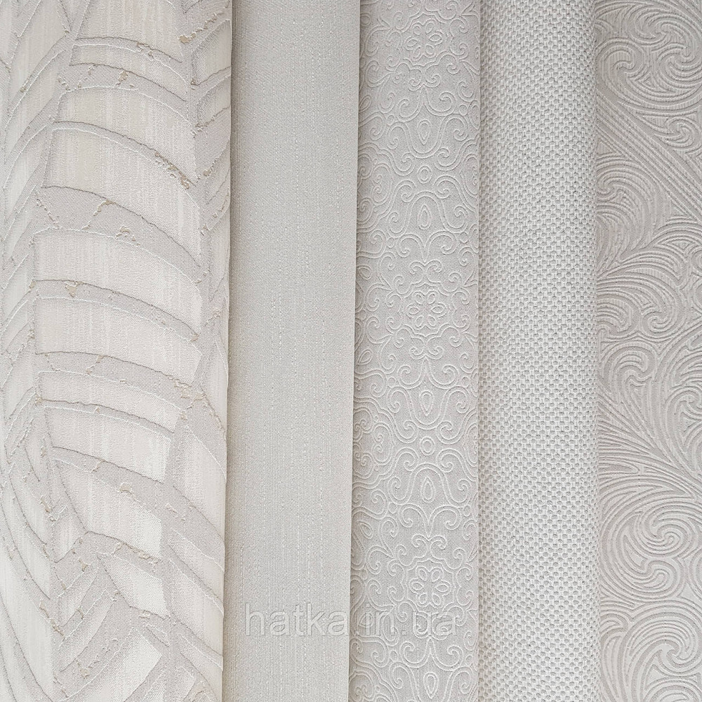 Шпалери метрові вінілові на флізелін Villa Marburg Lombardi геометрія абстракція листя бежеві на білому Київ - фото 2