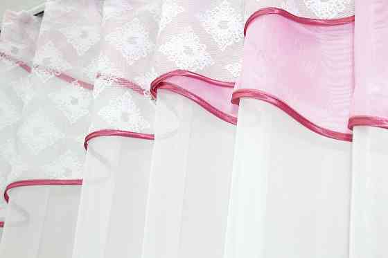 Кухонная занавесь (270х170см) цвет розовый с белым 00к 59-558 Киев