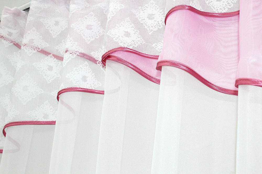 Кухонна фіранка (270х170см) колір рожевий з білим 00к 59-558 Київ - фото 4