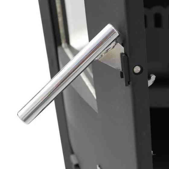 Піч-камін на дровах Hosseven ASSOS 7,5 кВт сталева буржуйка з чавунною топкою панорамне скло верхній димохід Туреччина Київ