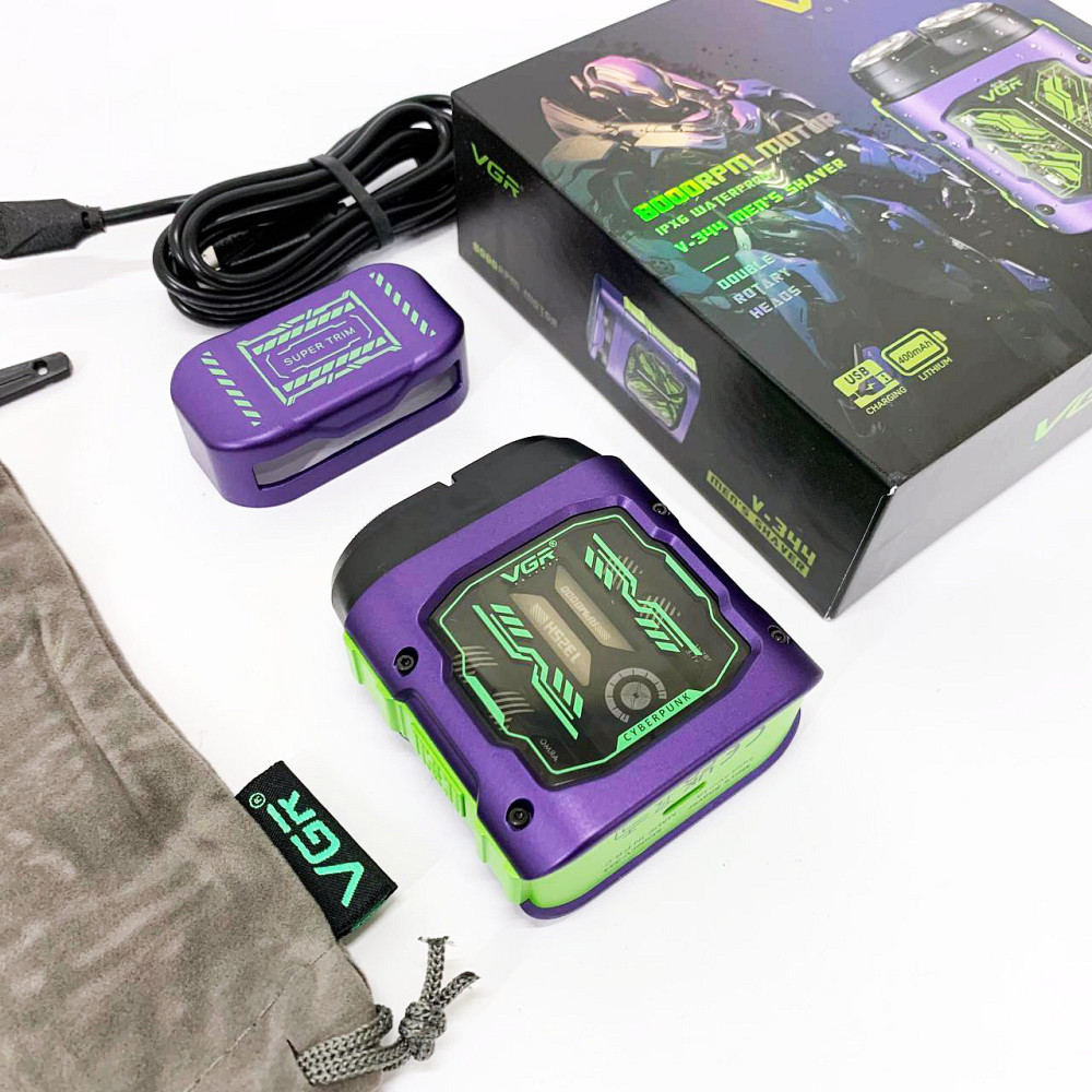 Електробритва для гоління, Чоловіча акумуляторна електробритва, Акумуляторна машинка для стрижки KH-22 Івано-Франківськ - фото 5