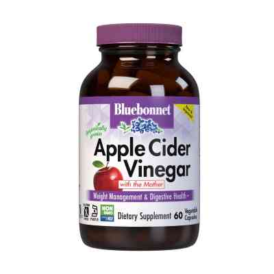 Травы Bluebonnet Nutrition Яблочный уксус, Apple cider vinegar, 60 вегетарианских капсул (BLB0982) Винница