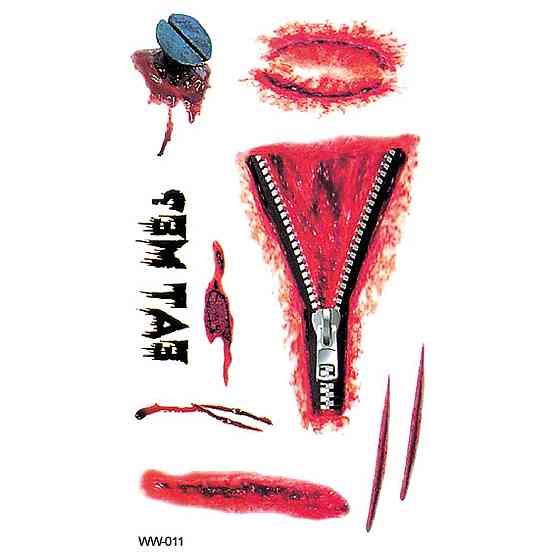 Тимчасова тату для Halloween на тіло 10 на 6 см різнобарвний Київ