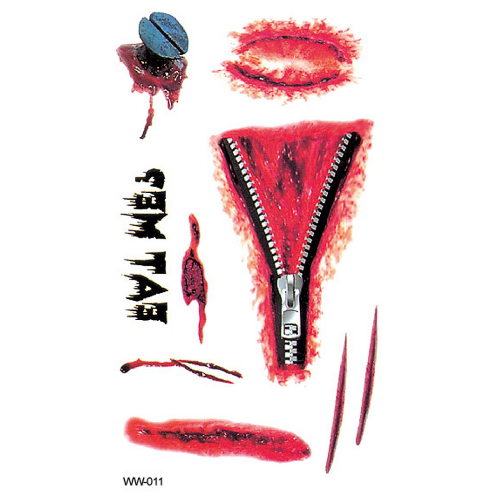 Тимчасова тату для Halloween на тіло 10 на 6 см різнобарвний Київ - фото 1