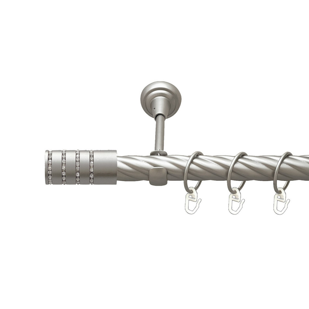 Карниз Orvit Барамелла металевий однорядний відкритий скручена труба кільце металеве Сатин 25 мм 160 см (00-00023396) Львів - фото 1