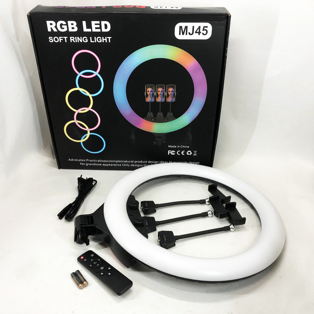 Лед кольцо RGB MJ45 Ring 45 см, Кольцевой свет с держателем, Кольцевая лампа для блогеров тик тока OJ-56 Львов - изображение 2