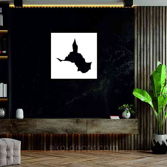 Декоративне настінне 3D Панно «Силует пари», Декор на стіну з об'ємом 50*50 см, Білий Київ