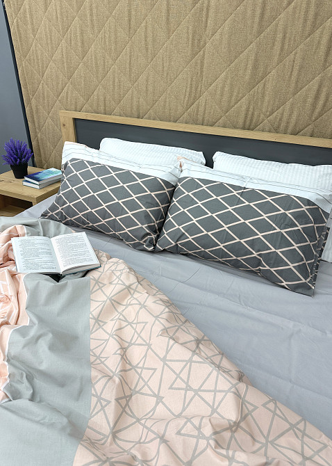 Комплект постельного белья Ранфорс, Decorator Cotton Collection Skagen Евро 220х200 персиковый с серым (88-124) Киев - изображение 8