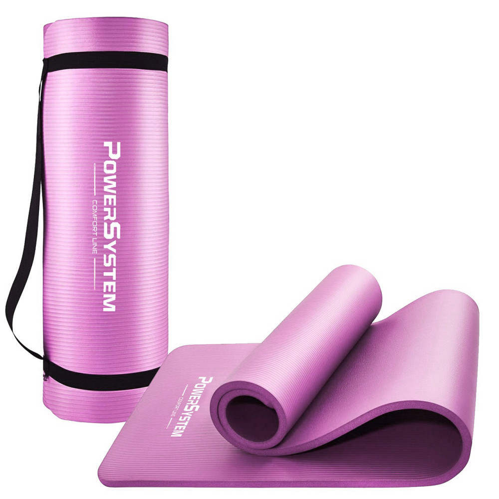 Килимок для йоги та фітнесу Power System PS-4017 NBR Fitness Yoga Mat Plus Pink (180х61х1) Кам'янське - фото 1