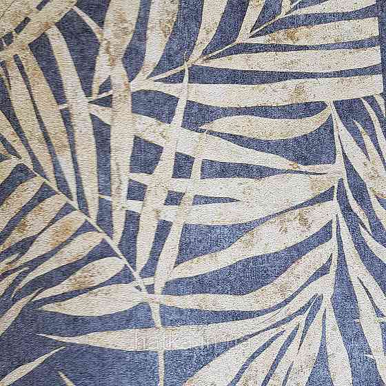 Шпалери вінілові на флізелін Rasch Linares 0.53х10 листя папороті жовті на чорному 617450 Київ