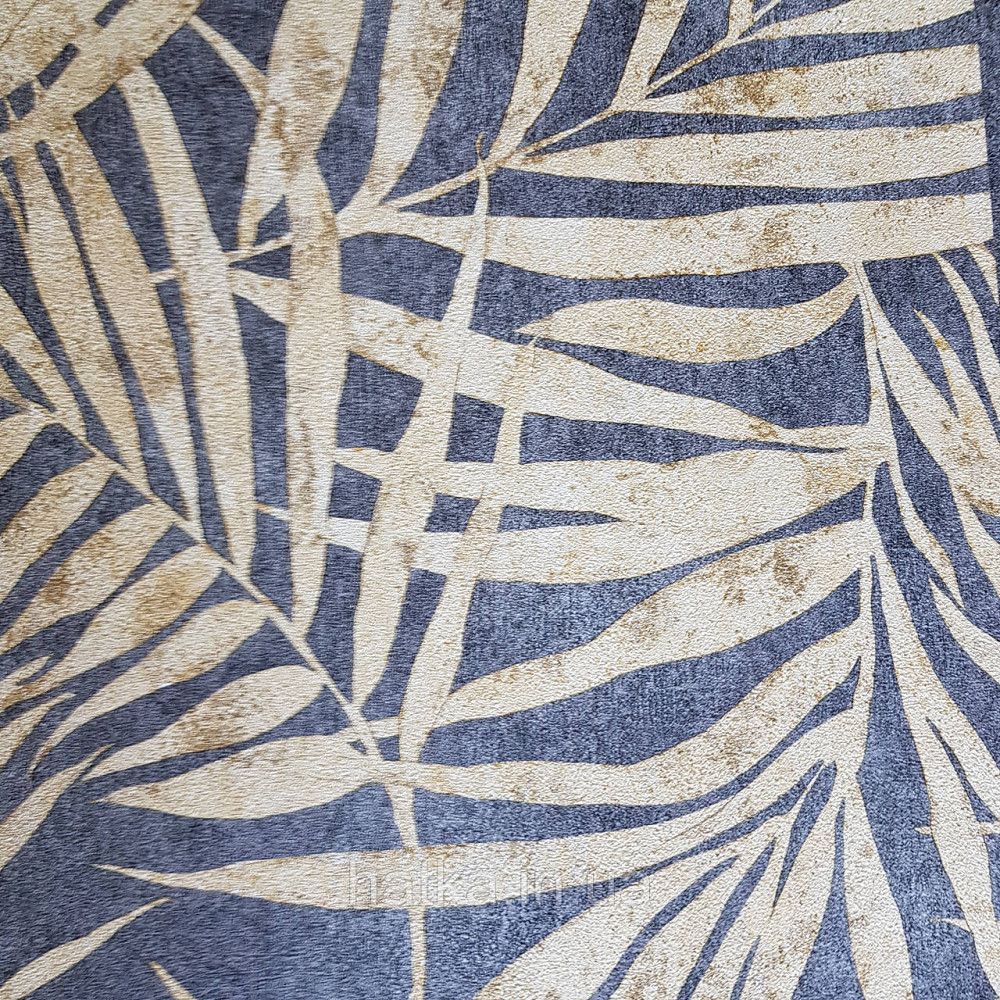 Шпалери вінілові на флізелін Rasch Linares 0.53х10 листя папороті жовті на чорному 617450 Київ - фото 1