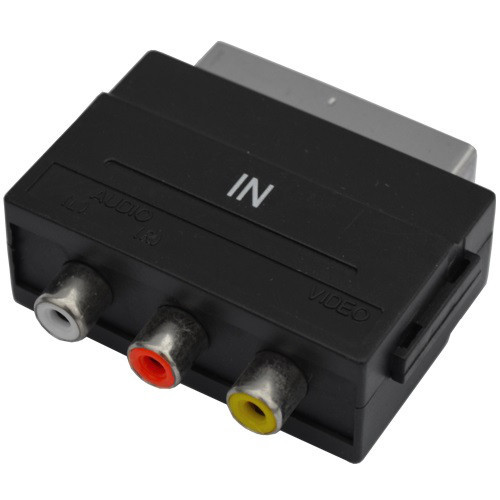 Переходник , штекер Скарт - 3 гнезда RCA (IN), корпус пластик Полтава - изображение 1