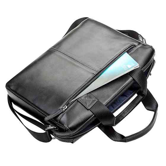 Сумка чоловіча шкіряна Чорна (SHVIGEL) Київ