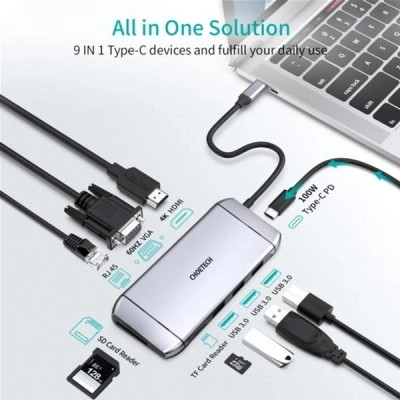 Концентратор Choetech USB-C 9-in-1 (HUB-M15-GY) Винница - изображение 5