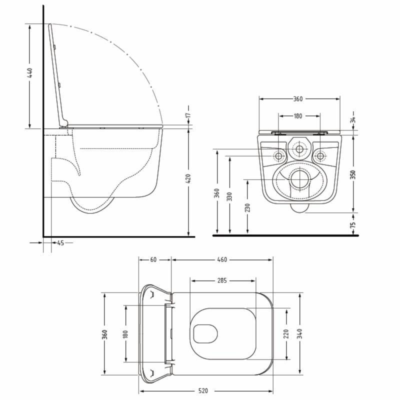 Унітаз підвісний Qtap Gemini Ultra Quiet 485×340×350 мм, Matt Black, із сидінням Slim Duroplast/Soft-close/Quick Release Київ - фото 2