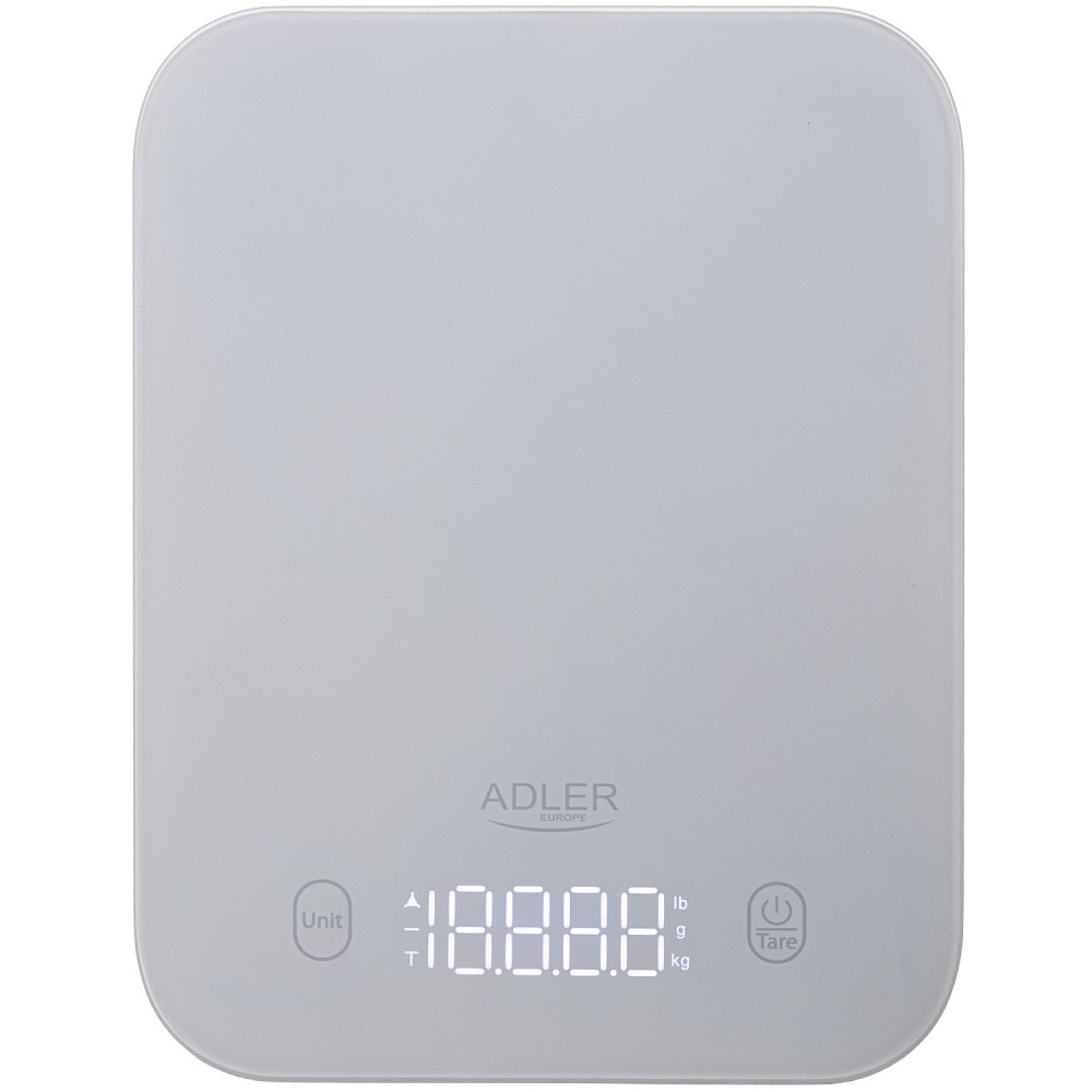Ваги кухонні Adler AD 3181 grey електронні/ 10кг/ г; кг, фунт/ 2хААА/ автовимкнення/ скло Вінниця - фото 1