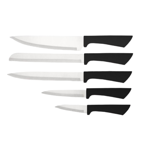 Набір ножів 8 предметів:(6шт + обробна дошка + підставка з тримачем паперових рушників) чорний MR-1413-BLACK Maestro Житомир - изображение 7