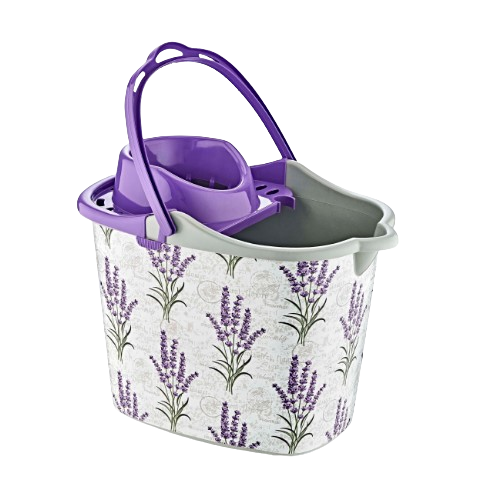 Відро для прибирання 14л з віджимом з малюнком Лаванда Decor ELIF Житомир - фото 1