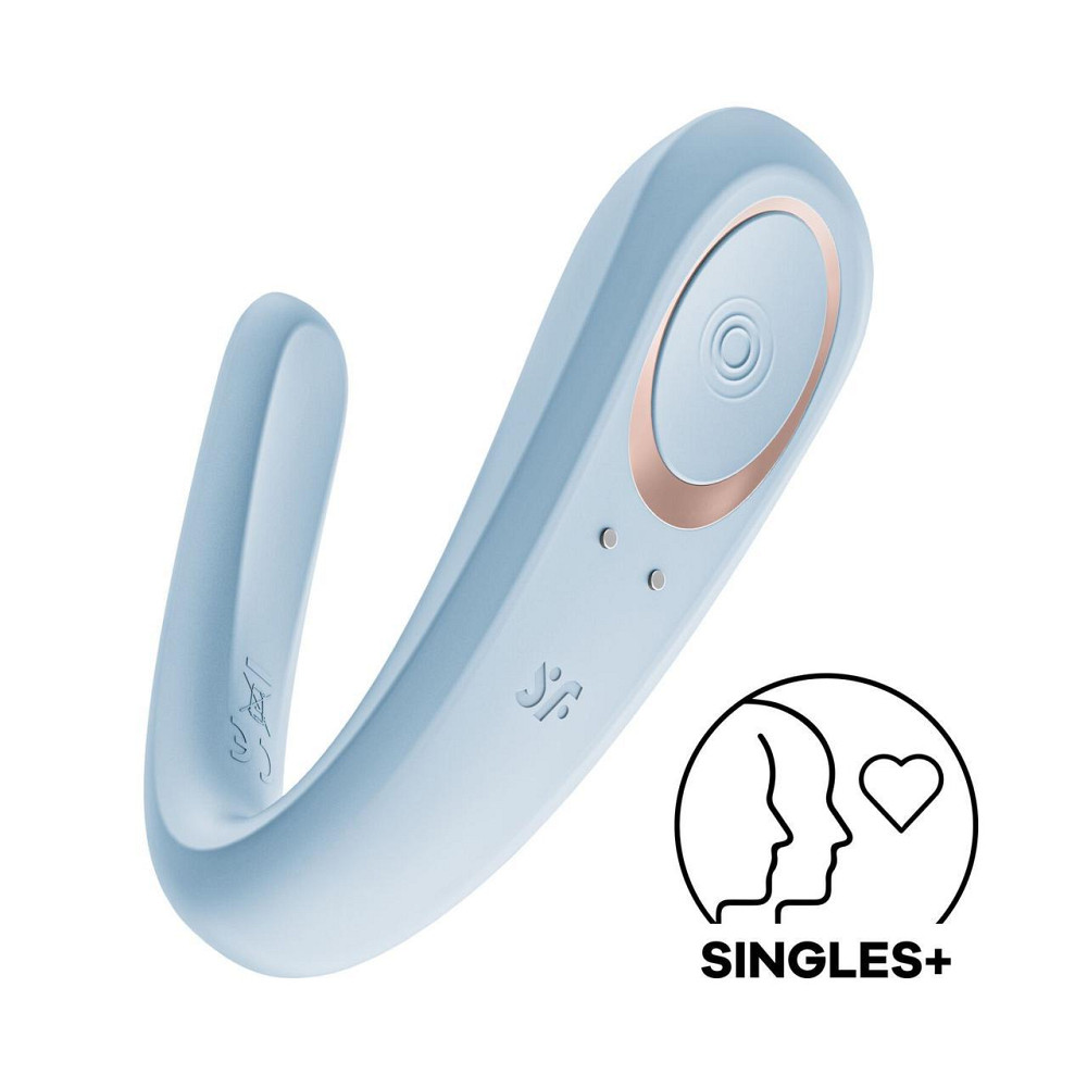 Вібратор для пар Satisfyer Double Classic Light Blue з одним моторчиком Sex Aura Київ - фото 1