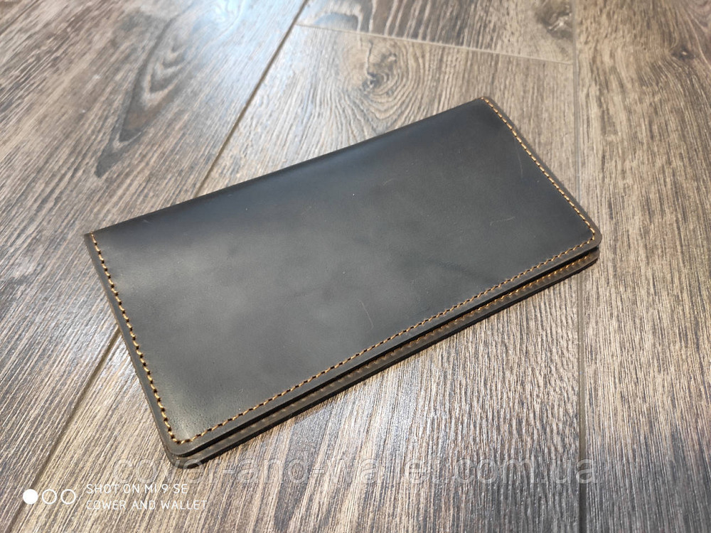 Тонкий чоловічий гаманець купюрник без застібки із вінтажної шкіри ST Leather Київ - фото 3