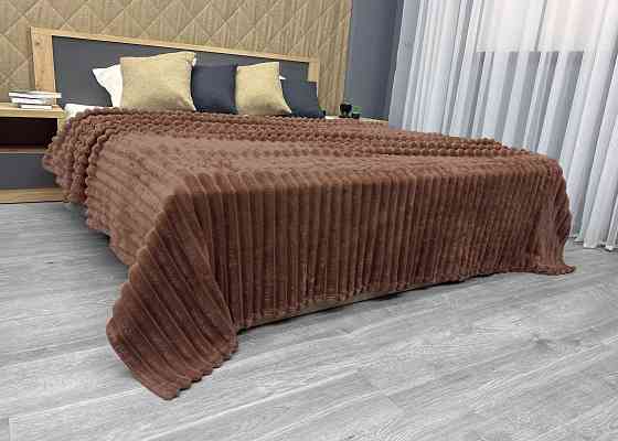 Плед-покривало смужка VIP Шарпей 200х230 см (+-10см) Коричневий (87-145) Київ