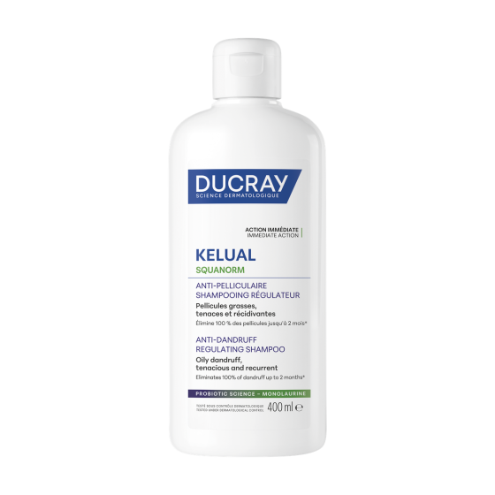 Дюкре Келюаль Скванорм шампунь проти жирної лупи Ducray Kelual Squanorm Shampooing Antipelliculaire Grasses, 400 мл Дніпро