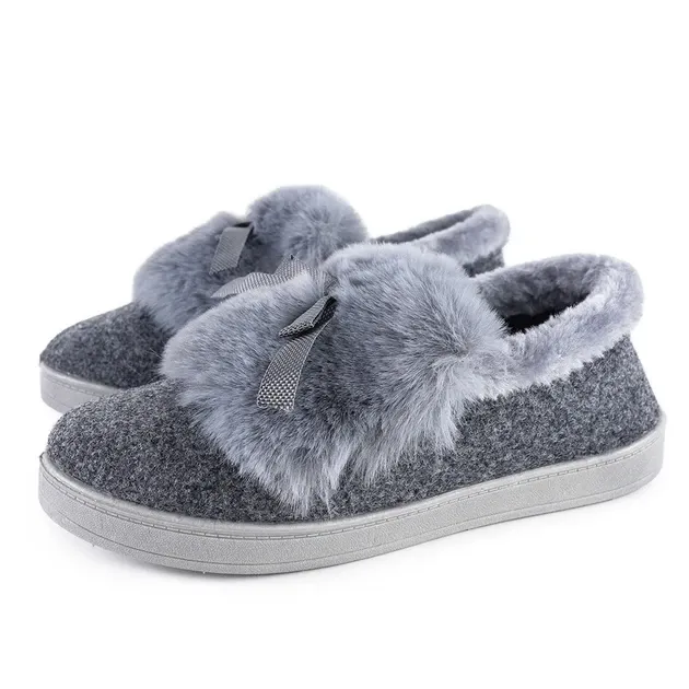 Капці жіночі сірі з хутром теплі домашні капці із задником комфортні якісні 41 Одеса - фото 1