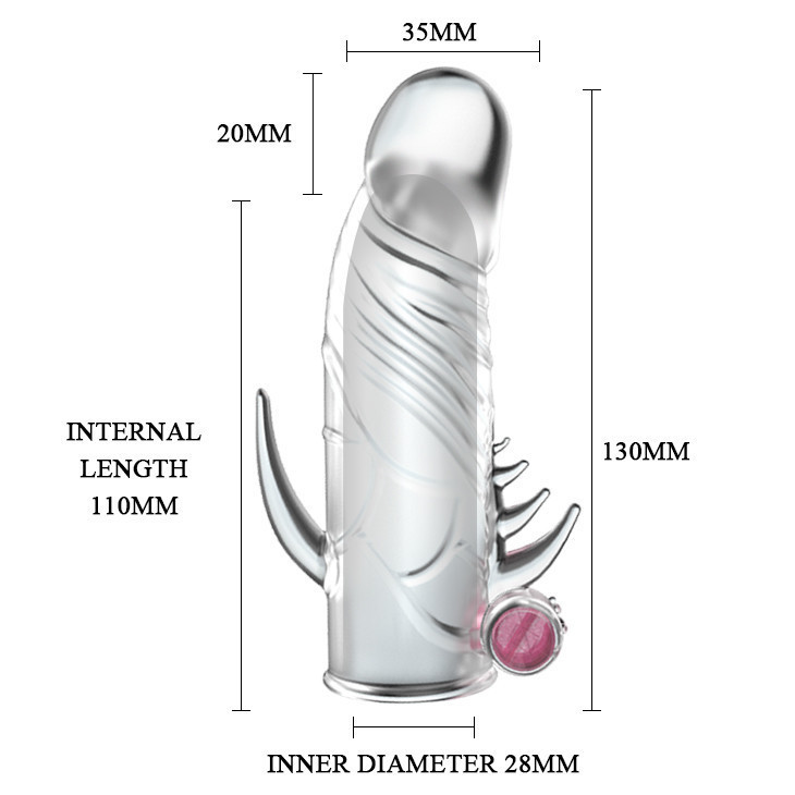 Насадка на член - Penis Sleeve With Vibration, 13 см Sex Aura Київ - фото 5