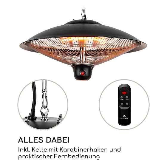 Стельовий нагрівач Heizsporn 60,5 см (Ø) Світлодіодна лампа з дистанційним керуванням Чорний (Німеччина, Рівне