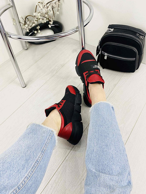 Кроссовки женские VLADEKS красные натуральная кожа+сетка 36р.-23.5см., 38р.-24.5см. (3186) Коломыя - изображение 3