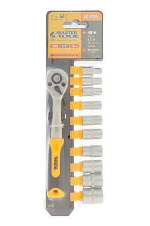 MASTERTOOL Набір головок торцевих 6-гранних MASTERTOOL ¼" 5-14 мм з тріскачкою 72 зубці CrV 11 Коломыя