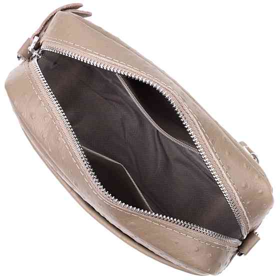 Стильна сумка для жінок із фактурної натуральної шкіри Бежева (Vintage) Київ