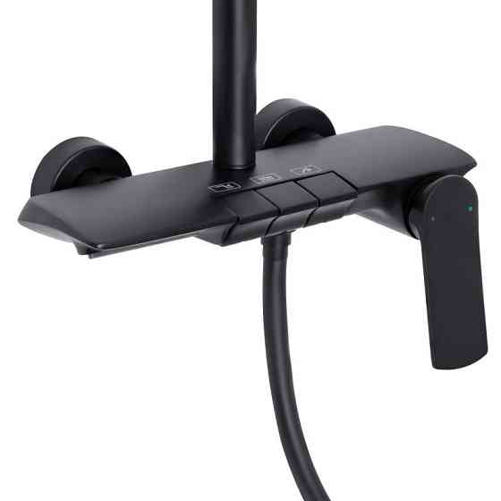 Душевая система из латуни Qtap Slavonice на три потребителя (с изливом) QTSLA111BLM45906 Black Matt Харьков