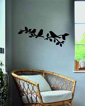 Декоративне настінне Панно  «Птахи» , Декор на стіну 70*27 см, Чорний Київ