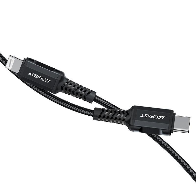 Кабель ACEFAST C4-01 Type-C to iP 3A, 30W, 1.8m, nylon, zinc connectors, Black Київ - фото 4
