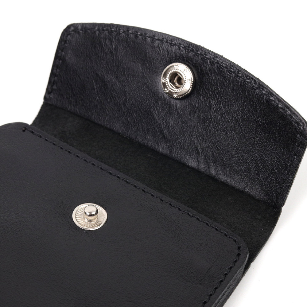 Чоловіче глянсове шкіряне портмоне Shvigel 16617 Чорний Київ - фото 4