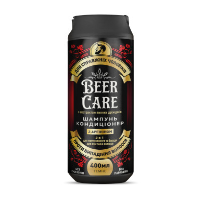Шампунь Beer Care 2 в 1 С аргинином Против выпадения волос 400 мл (4820164641972) Винница - изображение 1
