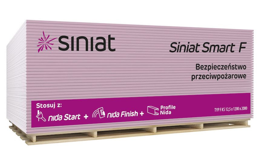 Гіпсокартон вогнестійкий NIDA Siniat  Vognestop  12.5*1200*2500 мм Киев - изображение 1