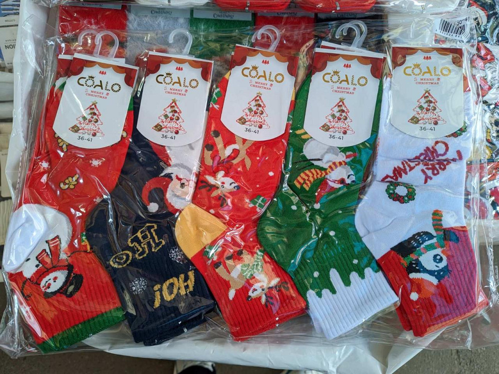 Носки женские новогодние в наборе из 5 шт. Размер 36-41 COALA BM6332 Киев - изображение 1